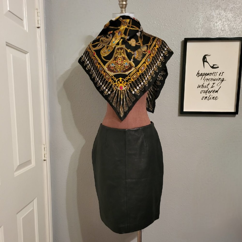 Brandon Thomas Black Leather Skirt